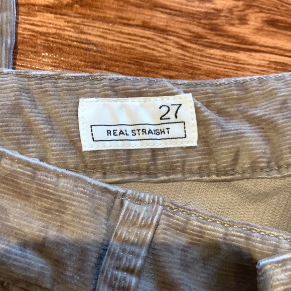 Gap 1969 Animal Print Corduroy Pants 27 real straight jeans NWOT tan & brown gap - Picture 3 of 5